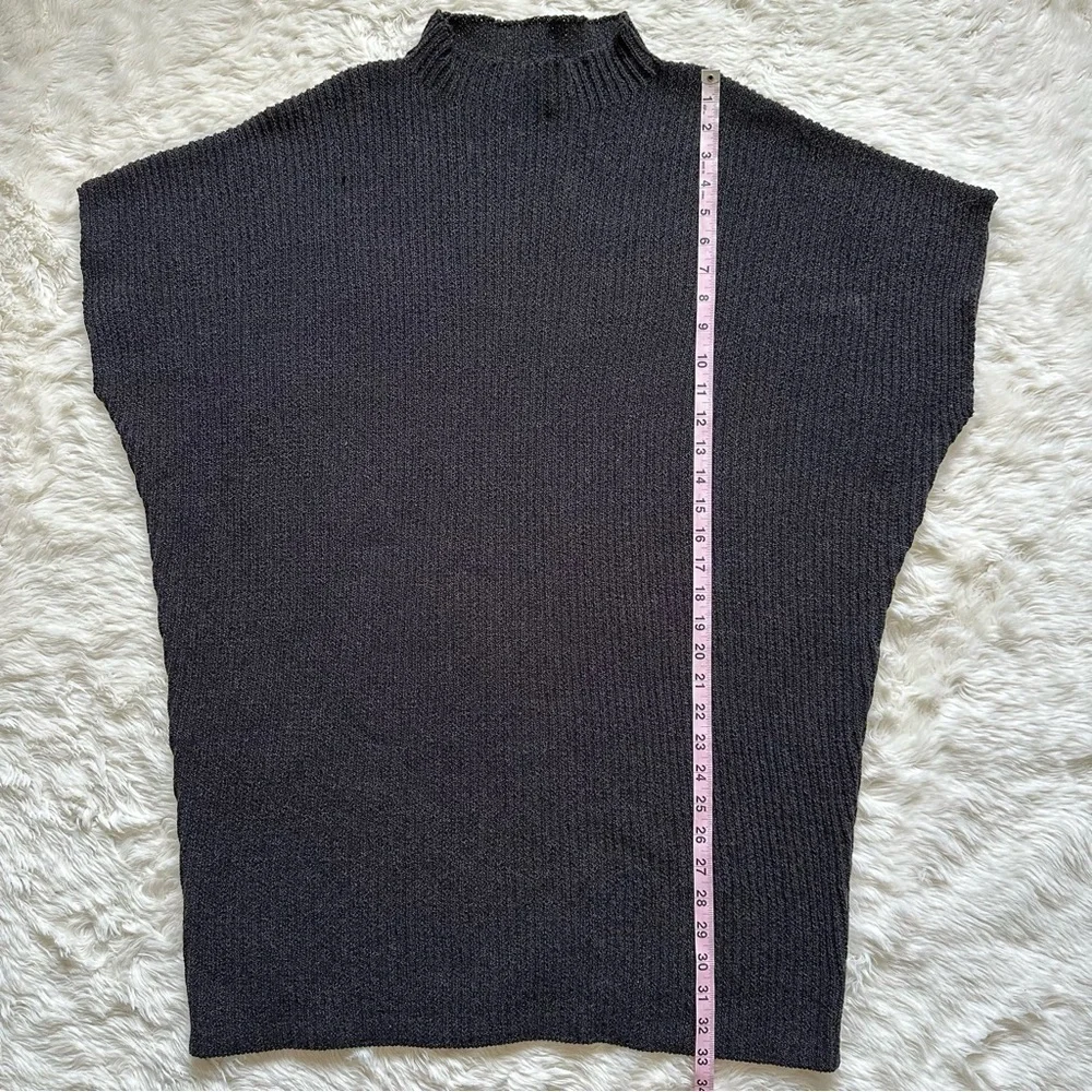 Free People FP Beach Dress Mango Sweater Mini Oversized Ribbed Knit Black M